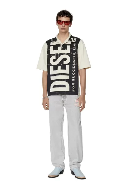 Hombre Negro/Blanco Diesel S-Mac-22 Vender Camisas