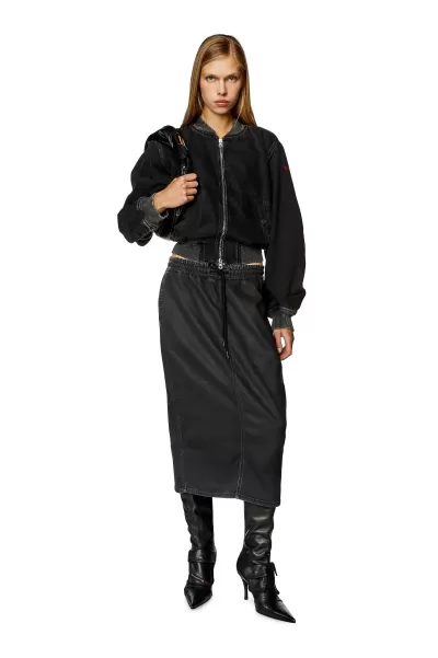 Diesel Mujer Faldas Negro/Gris Oscuro Económico De-Oren Jogg